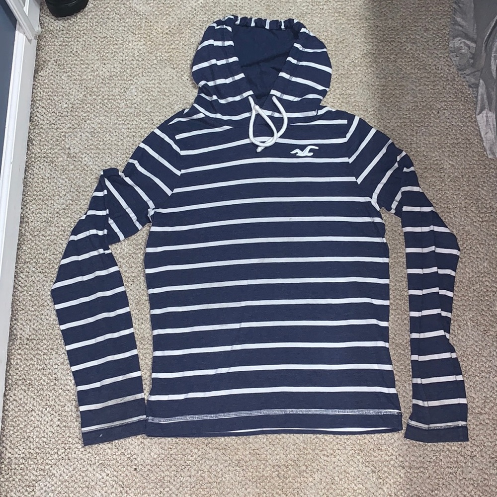 Blue striped Hollister hoodie